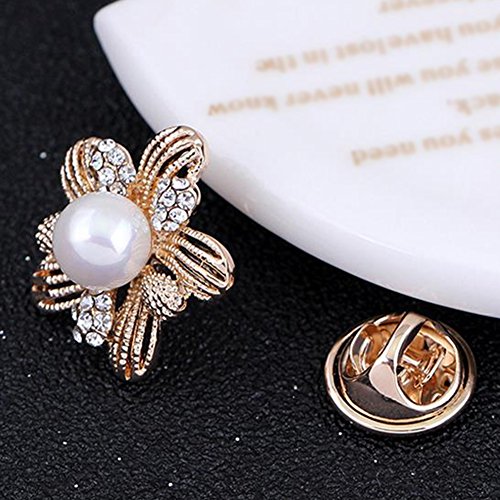 image for Hosaire Brooch Pin Elegant Flower Scarf Pin Lapel Brooch Sweater Pin B