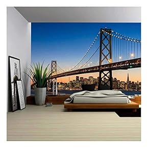 San Francisco Skyline and Bay Bridge at Sunset California USA