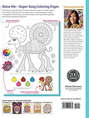 Download Hippie Animals Coloring Book By Mcardle Thaneeya Amazon Ae
