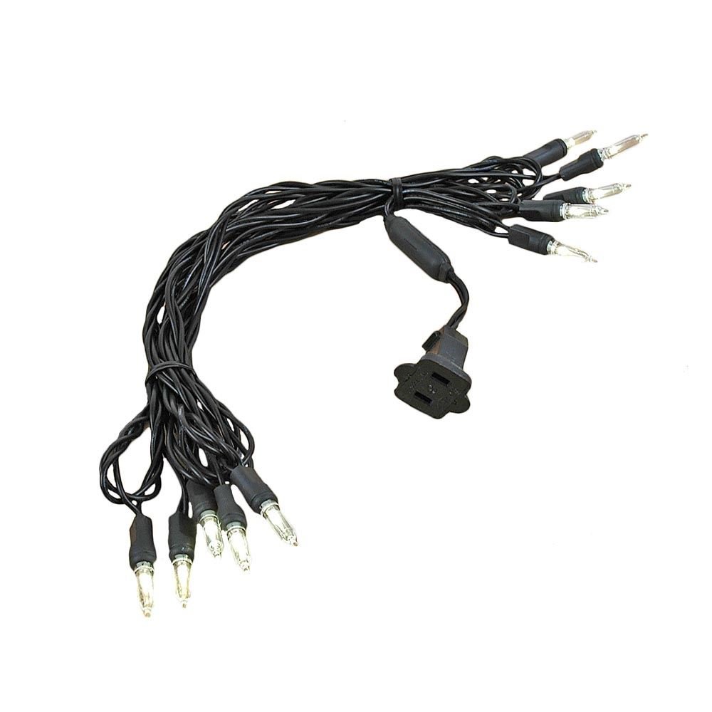 Photo 1 of Novelty Lights Vintage Style T5 Warm White LED Christmas Lights, 11 Feet Black Wire String of 10 Mini Bulbs, UL Listed Indoor/Outdoor Tree Lighting