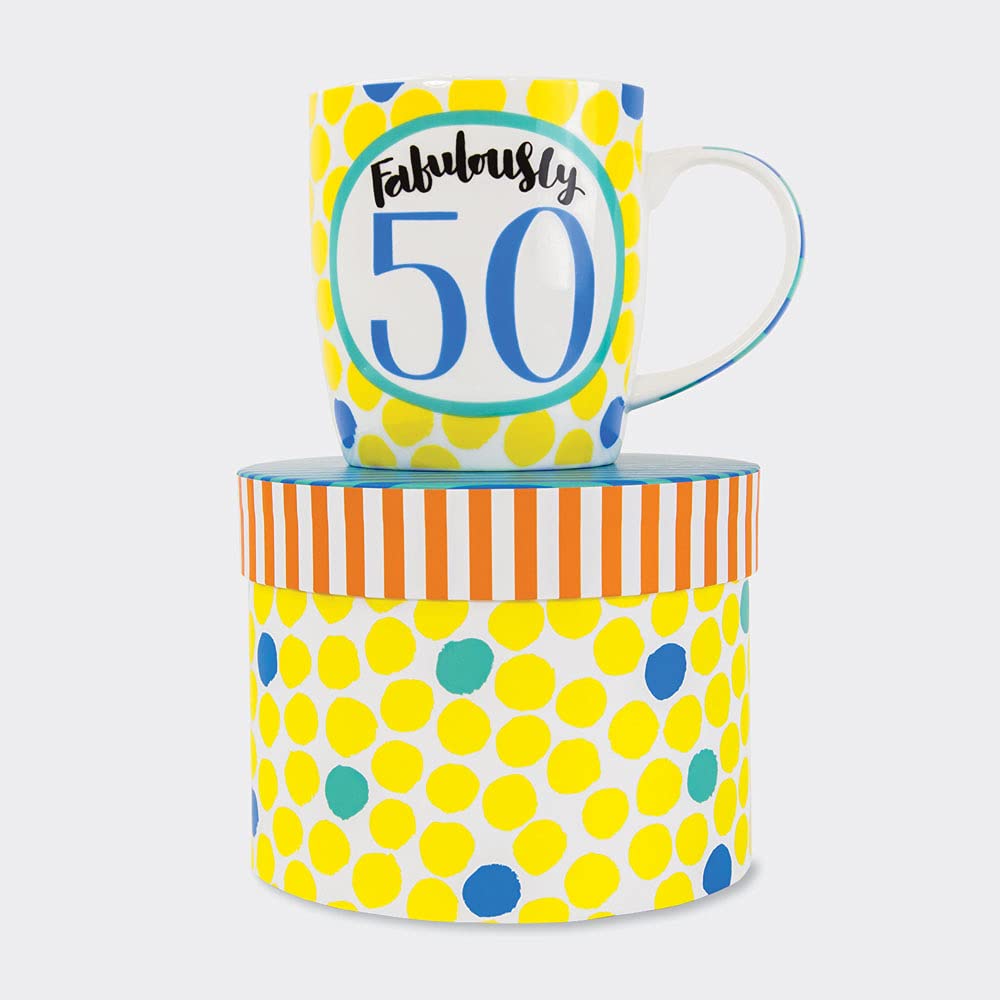 Rachel Ellen Bone China Mug in Gift Box - Fabulously 50 - 50th Birthday