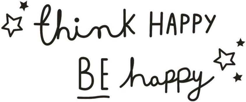 Think Happy Be Happy Wall Stickers,Hshi DIY Quotes Wall Decals Home Decor Wall Murals Removable Art Wall Decoration PVC