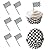 24 Checkered Racing Flag Cupcake Pick Decorations & 24 Baking Cups Set