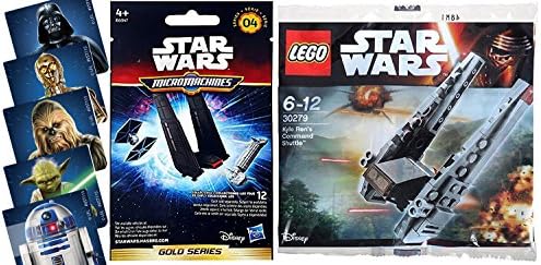 Lego Star Wars Kylo Ren's Command Shuttle With Mini Blind Bag Series 4 Micromachines &amp; Set of 5 stickers Yoda / R2-D2 / Darth Vader + 30279