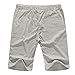 Janmid Men's Linen Casual Classic Fit Short Light Grey M