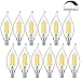 Dimmable E12 Candelabra LED Bulbs 40W Equivalent, 2700K Warm White, 4W Filament LED Chandelier Light Bulbs, CA11 Vintage Edison Clear Candle Bulbs, 25000+ Hours Lifespan, No Flicker, Pack of 12