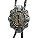 Rideaway Western Style Cowboy Antique Silver Bolo Tie, Letter J