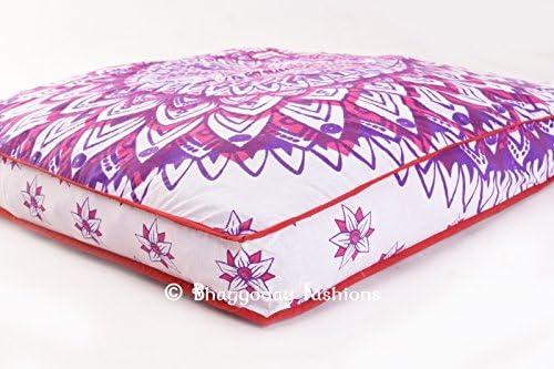 Mandala Indian Rasta Lion Pets / Dog Bed Ethnic Cotton Outdoor Throw Daybed Ottoman Pouf Cover 100% Cotton Handmade Pillow Cover Only 35" By Bhagyoday Fashions