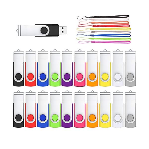 HOFOUND USB Stick 8GB 20 Stück,USB-Stick USB 2.0 Speicherstick Flash-Laufwerk Memory Stick,360° Drehbar Design Pen Drive…