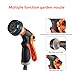 Garden Hose Nozzle HOLINGTEC Spray Nozzle 8 Patterns No-Squeeze Sprayer High Pressure Flow Control 0-max Rear Trigger Design Suitable for Car Washing Cleaning the exterior glass Garden Watering Pets S