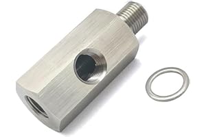 Stainless Steel M10x1.5 Female to M10x1.5 Male with 1/8 NPT Port Adapter Turbo Supply Feed Line Gauge Oil Pressure Sensor Tee
