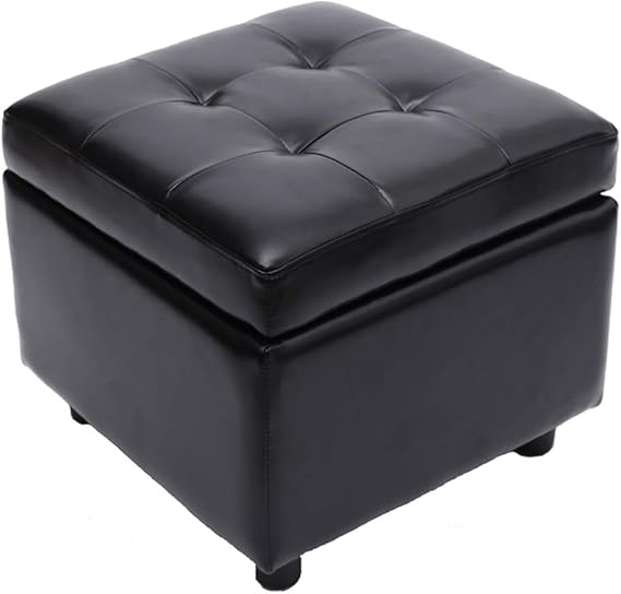 Reposapiés De Almacenamiento, Primo Piel Tufted Cuadrado Almacenamiento