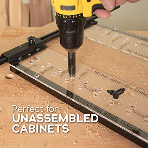 EZ Align Premium Shelf Pin Drilling Jig With 1/4" And 5mm Self