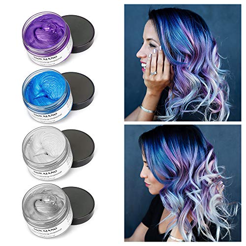 4 Pack MOFAJANG Hair Colour Wax, Temporary Hair Colour Dye with 4