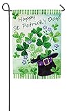 Evergreen St. Patrick's Hat Hurray Suede Garden Flag, 12.5 x 18 inches