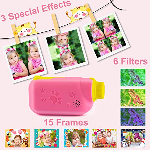 AILEHO Kids Camera for Girls Digital Video Camera for Kids Birthday Children Toys 3 4 5 6 7 8 9 Years Old Toddler Camera 8M 1080P with 8GB Card Game Camera Rechargeable IPS 2.4\