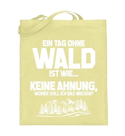 Shirtee Tag ohne Wald? Unmöglich! - Geschenk Forstwirt-in Förster-in Natur-Liebhaber - Jutebeutel (mit langen Henkeln) -38cm-