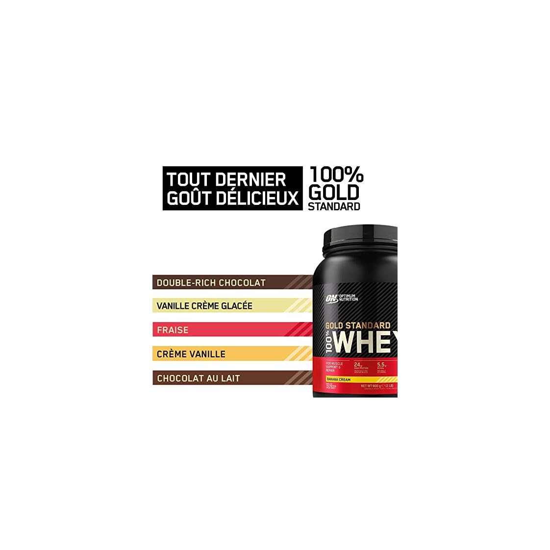 Whey Proteine Avant Ou Apres Entrainement Optimum Nutrition Gold Standard 100% Whey Protéine en Poudre avec Whey