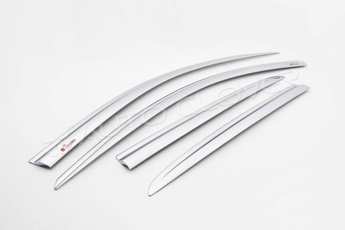 AUTO CLOVER Chrome Wind Deflectors Set for Suzuki Celerio 2014+ (4 pieces) - Image 5