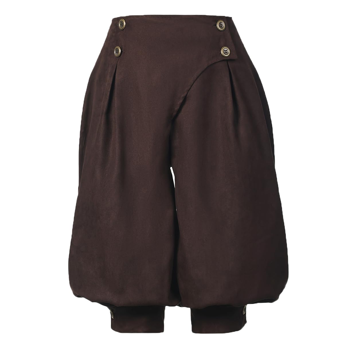 GRACEART Women's Renaissance Pants Men's Medieval Vintage Knickers Pirate Trousers High Waist Bloomer Shorts Dark Brown