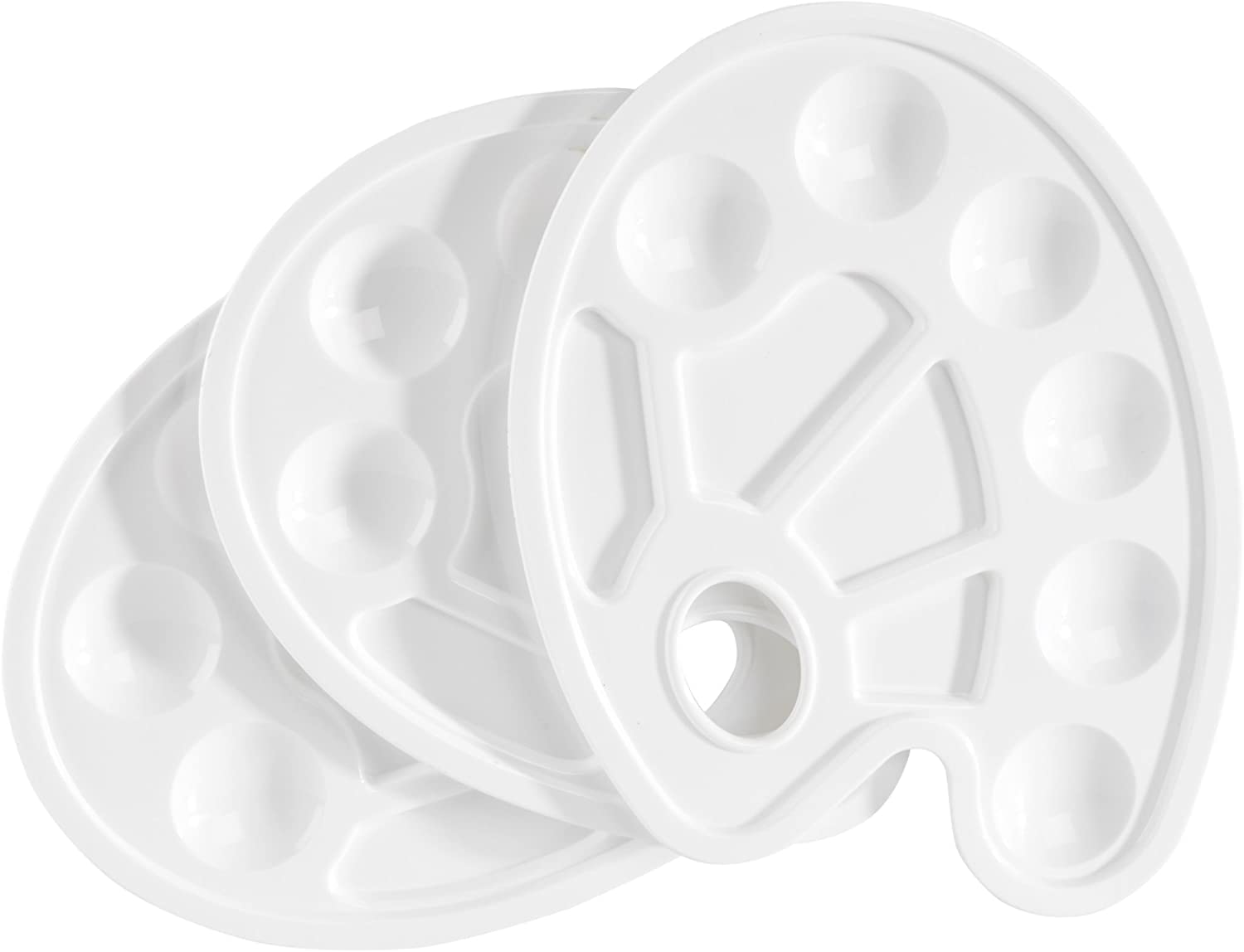 YXQSED-3 Pieces Paint Tray Palettes with Thumb Hole - Best for Acrylic, Oil, Watercolor Paints & Brushes