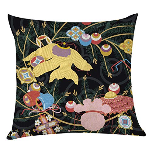 â˜€ Dergo â˜€ Pillow Case 4pcs Traditional Pattern Linen Pillow Pillowcase In Decorative Bedding 45X45