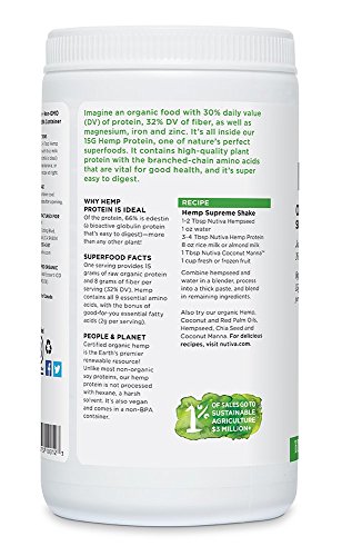 Nutiva Hemp Protein Powder, Organic, (50% Protein) - Thumbnail 3