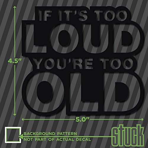 If It's Too Loud You're Too Old - 5" x 4.5" - Vinyl Decal Sticker Exhaust Stereo