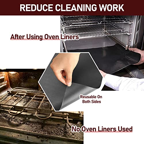 3 Pack Oven Liners for Bottom of Oven, Large Reusable Heavy Duty Oven
