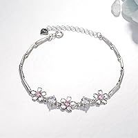 Dalino Fashion Personality Fashion Exquisite Luxury Pink Cherry Blossoms Bracelet Women