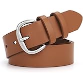 WHIPPY Women Leather Belt for Jeans Pants Dresses Black Ladies Waist Belt with Pin Buckle