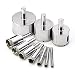 Tacklife AHS02C Diamond Drill Bits Hole Saw Drill Bits Hollow Extractor Remover Set Tools with 10 Packs, Diamond Coating, Carbon Steel for Glass, Ceramics, Porcelain, Ceramic Tile, Marble | 6-50mm