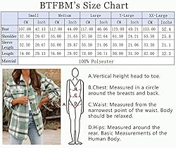 BTFBM Women's Long Sleeve Button Down Jackets Plaid