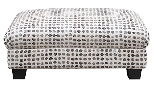 Artum Hill UP10-654 Cooper Ottoman in Pebble Dot with Fixed Cushion and Wood Legs