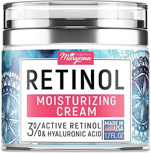 MARYANN Organics Retinol Cream - Made in USA - For All Skin Types - Anti Aging Effect - With Hyaluronic Acid & Vitamin E - Anti wrinkle Cream & Facial Moisturizer for Women - 1,7 OZ