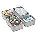 mDesign Soft Fabric Dresser Drawer and Closet Storage Organizer for Kids/Toddler Room, Nursery, Playroom, Bedroom - Textured Print - Organizing Bins in 3 Sizes - Set of 4 - Gray