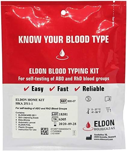 Amazon Com Blood Type Test Kit 2 Tests Eldoncard Home Blood Testing Kits Complete Kit Health Personal Care