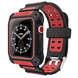 VORI Compatible with Apple Watch Band 42mm Case, Shock-Proof and Shatter-Resistant Silicone Sport Band for iwatch Band Protective Case Compatible with Apple Watch Series 3/2/1 Edition 42mm Red