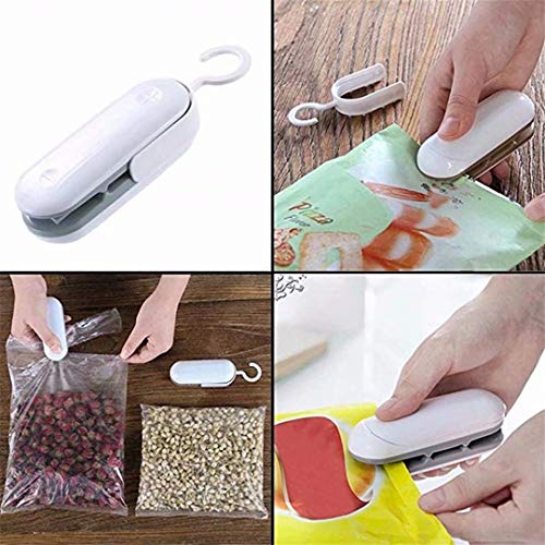 TMROW Mini Sealing Machine Heat Impulse Sealer Bags Capper Plastic Food Snack Storage Seal Sealing Bag Clips Portable Hand Pressure