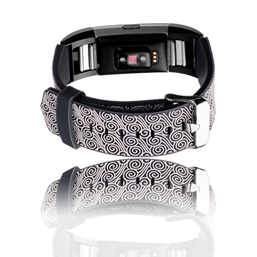 Fitbit Charge 2 Replacement Bands-Budesi Free Size 3D Visual Silicone Adjustable Replacement Accessories Wristband for Fitbit Charge 2 Tarcker