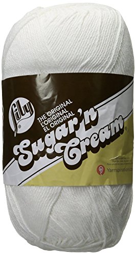 Lily Sugar 'N Cream Big Ball Solid Yarn, 14 Ounce, White, Single Ball