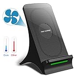 iPhone X Wireless Charger, Chuangmeida Built-in Cooling Fan Qi Fast Wireless Charger Stand for Samsung Galaxy S9/S9 Plus, Note 8, S8/S8 Plus, Standard Charge for iPhone X/8/8 Plus
