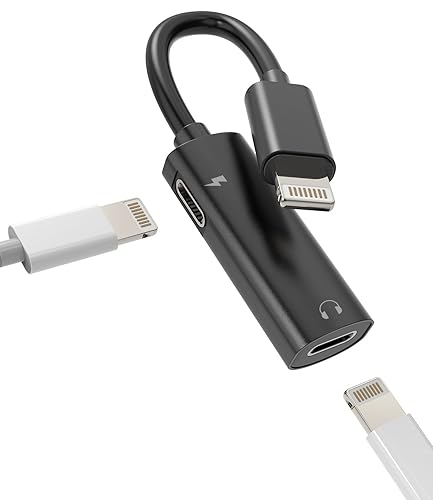 Iphone Headphone Adapter Audio and Charge Dongle Jack Splitter