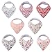 Nasjac Baby Bandana Drool Bibs, 8 Unisex Organic Cotton Absorbent Drooling Bibs
