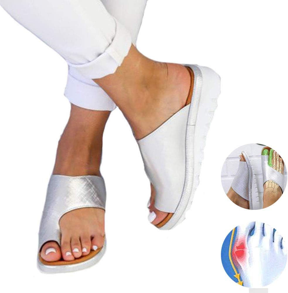 New Women Comfy Platform Sandal Shoes Summer Beach Travel Shoes Fashion Sandals Comfortable Ladies Shoes Womens Flats Wedges Open Toe Ankle Roman Slippers Sandals