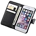 Wisdompro Case for iPhone 6s, for iPhone 6, Premium PU Leather 2-in-1 Protective Folio Flip Wallet Case with Credit Card Holder Slots for Apple 4.7 Inch iPhone 6s 6 (Black)