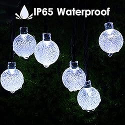 SANJICHA White 2-Pack 46FT 160 LED Crystal Globe