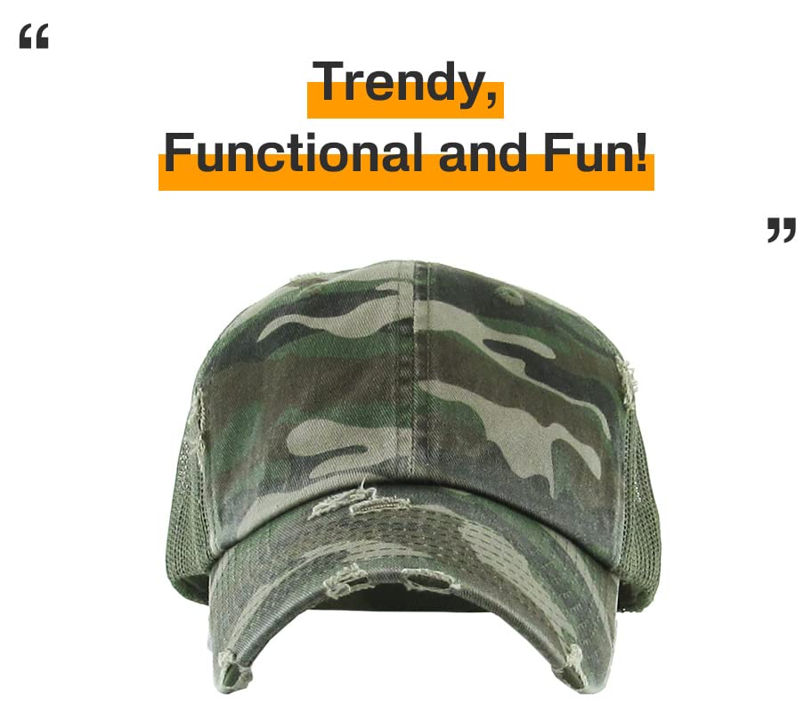 KBETHOS Vintage Washed Distressed Cotton Dad Hat Baseball Cap Adjustable Polo Trucker Unisex Style Headwear
