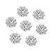 HABIBEE 16 pcs/pack 15mm New Style DIY Flatback Diamond Alloy Rhinestones Button Flower Spark Jewelry Accessory No Hole for Sewing