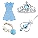 Ice Princess Elsa Accessories Set with Gloves, Crown, Hair piece and Wand by URAQT